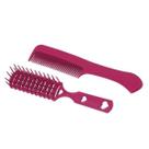 Kit Pente Para Cebelo Escova Rosa Com Detalhes Coração