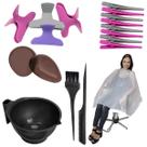 Kit Pente Pincel Cumbuca Clips Capa Piranha Protetor