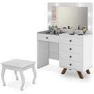 Kit Penteadeira Com Banqueta Em MDF 00809101X022034 Branco LPA