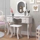 Kit Penteadeira Princesa com Espelho e Banqueta 4 Gavetas Estilo Provençal Vintage Maquiagem menina infantil decoração de quarto
