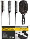 Kit pentes profissionais escova raquete 20un luva black m