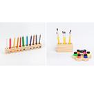 Kit Pequeno Artista, Organizadores De Tintas, Pincel e Lápis Montessori