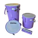 Kit percussão infantil pandero 8" + rebolo reco e repique lilás