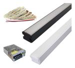 Kit Perfil 4m Sobrepor Slim Branco + Fita 240led + Fonte Kit Perfil 4m Sobrepor Slim Branco + Fita 240led + Fonte