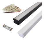 Kit Perfil Sobrepor 4 Metros + Fonte Slim/ Fita Led 240 Leds