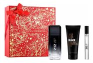 Kit Perfume 212 VIP Black Eau De Parfum Masculino Carolina Herrera 100ml + 10ml + Shower Gel