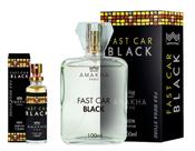 Kit Perfume Masculino Fast Car Black Amakha Paris 100Ml 15Ml