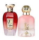 Kit Perfumes Árabes Femininos Al Wataniah Tiara Pink & Ghala (2 Perfumes 100ml cada)