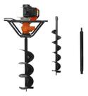 Kit Perfurador De Solo Vulcan 52cc Broca 80x15cm + Broca 80x25cm