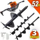 KIT Perfurador de Solo Vulcan VPS520-S 2T 52CC com Broca 80x15cm + Brocas Extras 80x12cm e 80x25cm