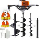 KIT Perfurador de Solo Vulcan VPS520-S Broca 80x15cm + Brocas Extras 80x12 e 80x25cm + Extensão 60cm