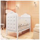 Kit Peroba Berço Elô Branco + Capitonê material sintético Branco Incluso Kit Peroba Berço Elô Branco + Capitonê material sintético Branco Incluso