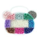 Kit Pérola Abs 6 mm Inteira Sem Furo Para Artesanato 10 Cores 170 gramas com rebite