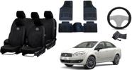 Kit Personalizado Capa de Couro Linea 08-16 + Tapete + Capa de Volante