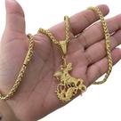Kit Peruano 5mm + Pingente São Jorge Banhado a Ouro 18K