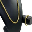 Kit Peruano 7mm Corrente + Pulseira Banhado a Ouro 18K