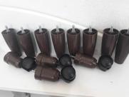 Kit Pes Cama Box King Conico 8 Pes 4 Rodizio Marron com 12 cm altura - FENIX MENDONCA