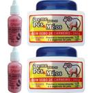Kit Pés e Mãos 2 Gotinha + 2 Creme Sebo de Carneiro Para Hidratar Amaciar e Suavizar Pés Asperos