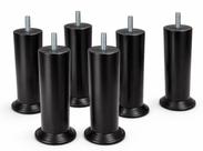 Kit Pes Para Cama Box Com 13cm de Altura na Cor Preto com 7 Unidades