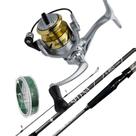 Kit Pesca 10Kg Molinete Iconic 800 e Vara 1,65mt Linha Mult