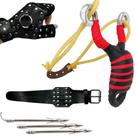Kit Pesca Atiradeira Estilingue Lança Luva Munhequeira Cmik