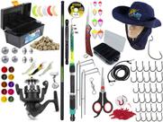 Kit Pesca C/ 1 Vara Telescópica Molinete (1,70m) + 1 Vara Telescópica de Mão (2,70m) + Molinete (Ref. 160)