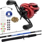 Kit Pesca Carretilha Drag 8kg Vara Fibra Carbono + 62 Itens Kit Pesca Carretilha Drag 8kg Vara Fibra Carbono + 62 Itens