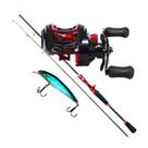 Kit pesca carretilha lado esquerdo vara e isca artificial Kit pesca carretilha lado esquerdo vara e isca artificial
