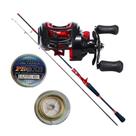 Kit pesca carretilha vara e linha multi filamento l esquerdo Kit pesca carretilha vara e linha multi filamento l esquerdo