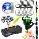 Kit Pesca Completo Barato Vara Molinete Linha + Acessórios