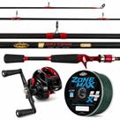 Kit Pesca Completo Vara 1,80m Carretilha 18kg 19 Rolamentos Linha Pronto pra Pescar