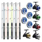 Kit Pesca Familia 5 Vara 1,50m 5 Molinete E 5 Linha