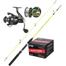 Kit Pesca Molinete 13 rolamentos+ Vara 1,65 metros+ 2 linhas