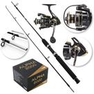 Kit Pesca Molinete Alpha 2000 13 Rolamentos+ Vara 20 libras
