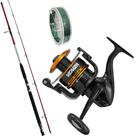 Kit Pesca Molinete Venza 3000 Drag 6Kg Vara Shimano Cruzar 2,10mts E Linha Multi
