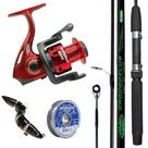 Kit Pesca Pesada Molinete 6000 Supremo Vara 1,80mt 40lb Isca