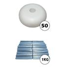 Kit Pesca Rede 50 Boia Pescada 1 + 1kg Chumbo p/ Rede