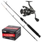 Kit Pesca Vara 1,65 metros 30lb com Molinete 13 rolamentos