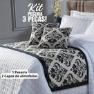 Kit Peseira Decoração Quarto Elegante com Capa de Almofada Solteiro 3 Peças.