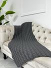 Kit Peseira Decorativa Pompom Sofá Tricot 150x90cm + 4 Capas