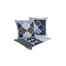 Kit Peseira Grécia 5 Peças Queen 60% Algodão / 40% Poliéster Tecido Jacquard Acompanha Almofadas Cheias - Azul