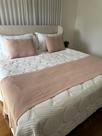 Kit Peseira Manta Luxo Decorativa Pompom Cama King + 2 Capa
