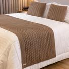 Kit Peseira Manta Sofa Cama Casal 180x70cm + 2 Capas de Almofada Trico Amsterdam