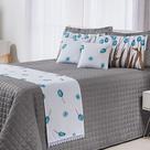 Kit Peseira Queen com Capas de Almofadas 3 Peças Piquet Tulipa Azul Kit Peseira Queen com Capas de Almofadas 3 Peças Piquet Tulipa Azul