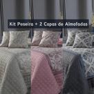 Kit Peseira Queen mais 2 Capa de Almofadas 43 x 43cm.