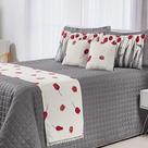 Kit Peseira Super King com Capas de Almofadas 3 Peças Piquet Tulipa Vermelha