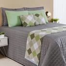 Kit Peseira Super King com Capas de Almofadas 3 Peças Piquet Verde