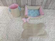 Kit Pet Caes E Gatos Cesto Organizador Baby Bege Cama P Personalizada Jogo Americano Baby Bege Caminha P