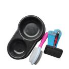 Kit Pet Com Escova Dupla, Rasqueira Para Pelos +comedor De Plástico