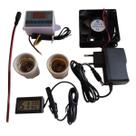 Kit Pet Completo Para Aquecimento De Chocadeira Com Termostato Soquetes Cooler e Fonte 12 Volts Kit Pet Completo Para Aquecimento De Chocadeira Com Termostato Soquetes Cooler e Fonte 12 Volts